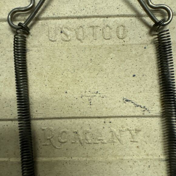 Vintage Pair Of 2 USOTCO Romany Hand Painted Black 6” Tile Floral Flowers MCM - Picture 7 of 7